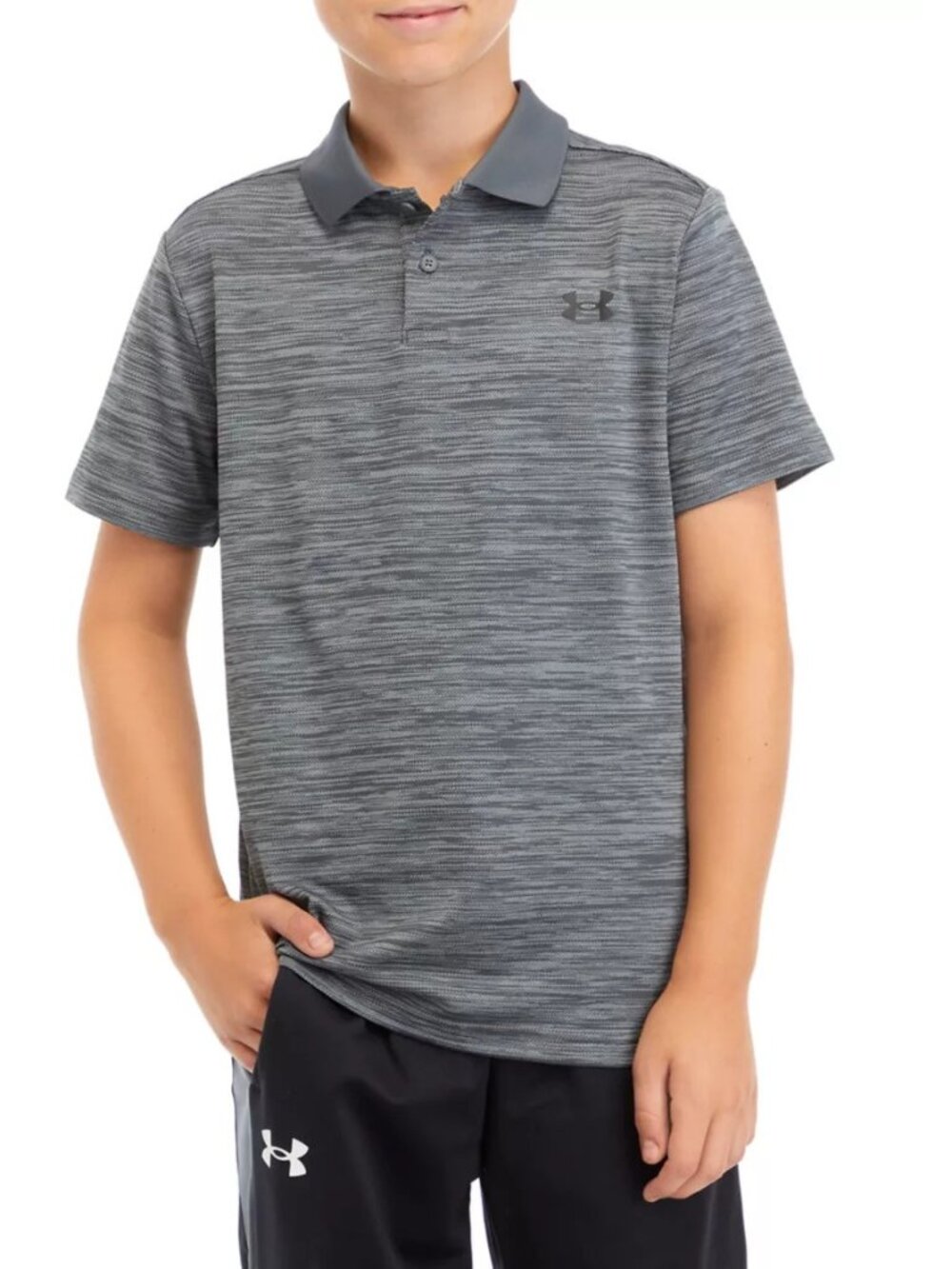 Under Armour Youth Boys Size Large Performance Matchplay Polo Shirt in Gray 2545